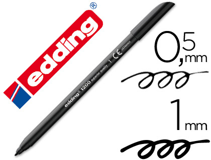 [1200-01] ROTULADOR EDDING PUNTA FIBRA 1200 NEGRO N.1 -PUNTA REDONDA 0.5 MM