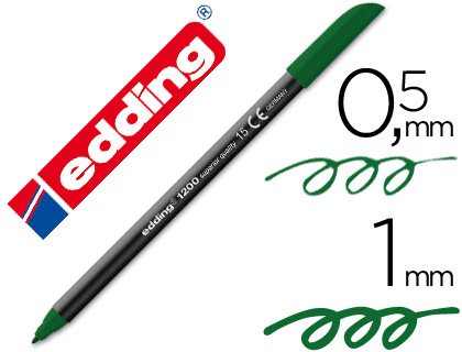 [1200-15] ROTULADOR EDDING PUNTA FIBRA 1200 VERDE OLIVA N.15 PUNTA REDONDA 0.5 MM