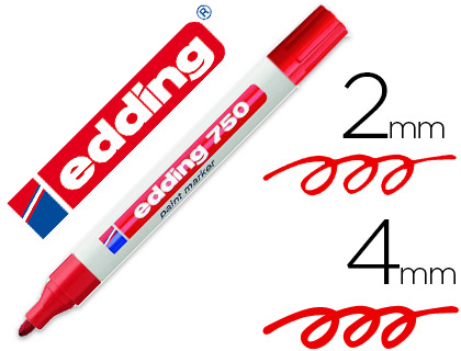 [750-02] ROTULADOR EDDING PUNTA FIBRA 750 ROJO PUNTA REDONDA 2-4 MM