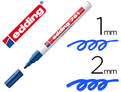 [751-03] ROTULADOR EDDING PUNTA FIBRA 751 AZUL PUNTA REDONDA 1-2 MM
