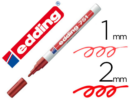 [751-02] ROTULADOR EDDING PUNTA FIBRA 751 ROJO PUNTA REDONDA 1-2 MM