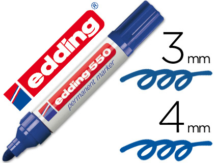 [550-03] ROTULADOR EDDING PUNTA FIBRA PERMANENTE 550 AZUL N.3 PUNTA REDONDA RECARGABLE