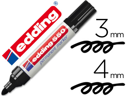 [550-01] ROTULADOR EDDING PUNTA FIBRA PERMANENTE 550 NEGRO N.1 PUNTA REDONDA RECARGABLE