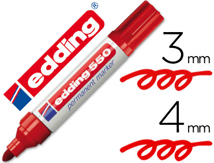 [550-02] ROTULADOR EDDING PUNTA FIBRA PERMANENTE 550 ROJO N.2 PUNTA REDONDA RECARGABLE