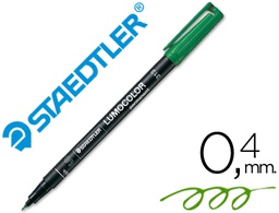 [3135] ROTULADOR STAEDTLER LUMOCOLOR RETROPROYECCION PUNTA DE FIBRA PERMANENTE 313-5 VERDE PUNTA SUPER FINA REDONDA 0.4 MM