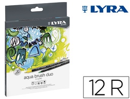 [L6521120] ROTULADOR LYRA AQUA BRUSH DUO CAJA DE 12 COLORES