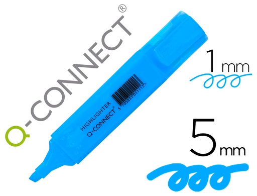 [KF01114] ROTULADOR Q-CONNECT FLUORESCENTE AZUL PUNTA BISELADA