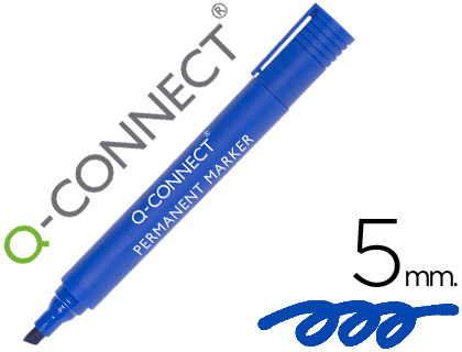 [KF26043] ROTULADOR Q-CONNECT MARCADOR PERMANENTE AZUL PUNTA BISELADA 5 MM