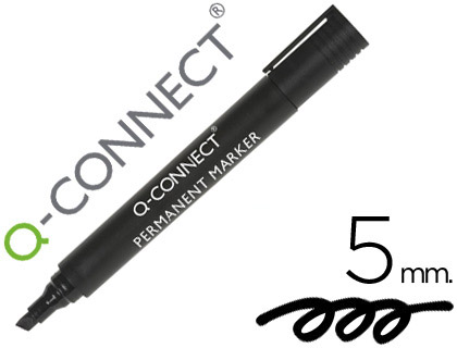 [KF26042] ROTULADOR Q-CONNECT MARCADOR PERMANENTE NEGRO PUNTA BISELADA 5 MM