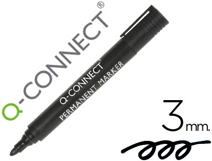 [KF26045] ROTULADOR Q-CONNECT MARCADOR PERMANENTE NEGRO PUNTA REDONDA 3 MM