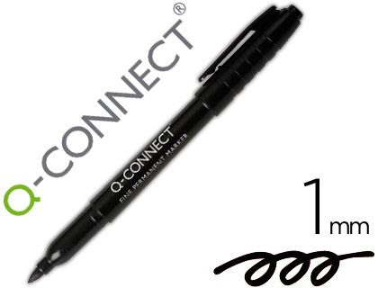 [KF02300] ROTULADOR Q-CONNECT PARA CD/DVD PUNTA FIBRA PERMANENTE NEGRO PUNTA REDONDA 1 MM