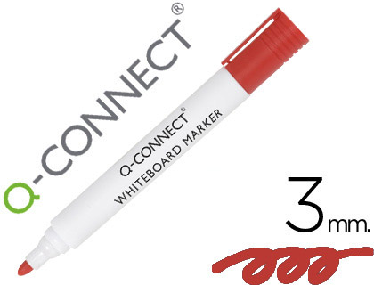 [KF26037] ROTULADOR Q-CONNECT PIZARRA BLANCA COLOR ROJO PUNTA REDONDA 3 MM