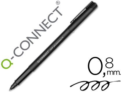 [KF01200] ROTULADOR Q-CONNECT RETROPROYECCION PUNTA FIBRA MEDIA REDONDA 0,8 MM PERMANENTE NEGRO