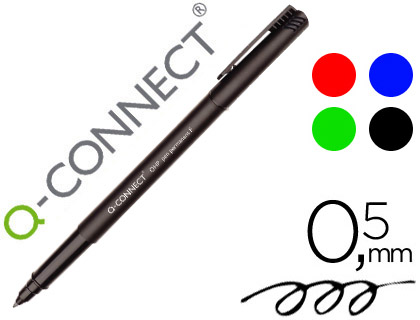 [KF01066] ROTULADOR Q-CONNECT RETROPROYECCION PUNTA FIBRA SUPER FINA REDONDA 0,5 MM PERMANENTE BOLSA 4 ROTULADORES