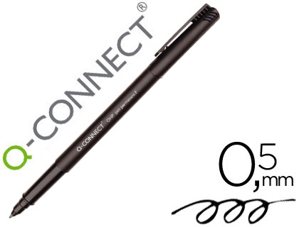 [KF01068] ROTULADOR Q-CONNECT RETROPROYECCION PUNTA FIBRA SUPER FINA REDONDA 0,5 MM PERMANENTE NEGRO