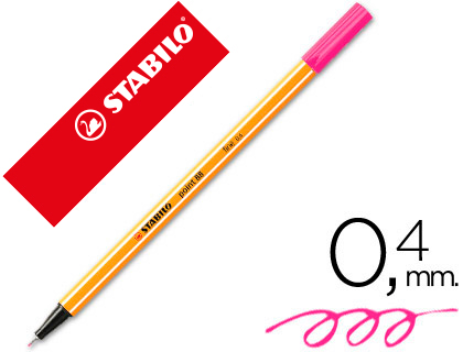 [88/56] ROTULADOR STABILO PUNTA DE FIB RA POINT 88 ROSA PUNTA FINA 0,4MM