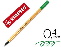 [88/43] ROTULADOR STABILO PUNTA DE FIB RA POINT 88 VERDE HOJA PUNTA FINA 0,4MM
