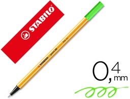 [88/033] ROTULADOR STABILO PUNTA DE FIB RA POINT 88 VERDE NEON PUNTA FINA 0,4MM