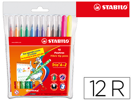[378/1-12-01] ROTULADOR STABILO TRIO A-Z BOLSA DE 12 UNIDADES COLORES SURTIDOS