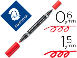 [3482] ROTULADOR STAEDTLER LUMOCOLOR PERMANENTE DUO 348 ROJO PUNTA F 0,6 MM PUNTA M 1,5 MM