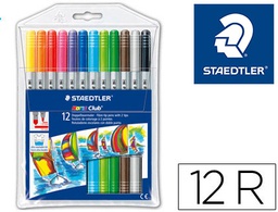 [320 C12] ROTULADOR STAEDTLER NORIS CLUB DOBLE PUNTA CAJA DE 12 UNIDADES COLORES SURTIDOS