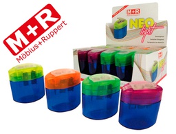 [09020050] SACAPUNTAS M+R NEO LIGHT 2 USOS CON DEPOSITO -COLORES SURTIDOS