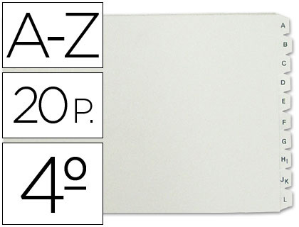 [4635301] SEPARADOR ALFABETICO MULTIFIN 3003 PLASTICO CUARTO APAISADO