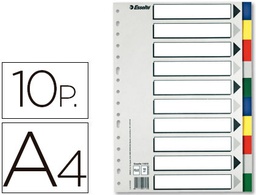 [11710] SEPARADOR ESSELTE PLASTICO JUEGO DE 10 SEPARADORES DIN A4CON 5 COLORES MULTITALADRO