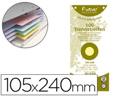 [13425B] SEPARADOR EXACOMPTA CARTULINA DE 180 GR JUEGO DE 100 SEPARADORES 105X240 MM CON 2 TALADROS COLOR AMARILLO