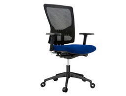 [RD-937-3] SILLA ROCADA DE OFICINA CON BRAZOS TAPIZADA EN TELA INGNIFUGA Y RESPALDO EN POLIMERO COLOR AZUL