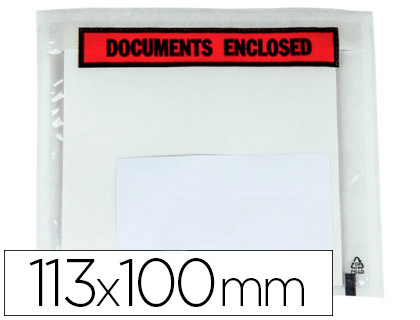 [KF21735] SOBRE AUTOADHESIVO Q-CONNECT PORTADOCUMENTOS 113X100 MM SIN VENTANA PAQUETE DE 100 UNIDADES