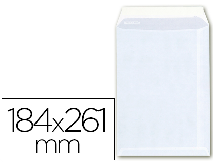 [A-6] SOBRE LIDERPAPEL BOLSA A-6 OFFSET BLANCO 100 GR 184X261 MM CON TIRA DE SILICONA CAJA DE 250 UNIDADES