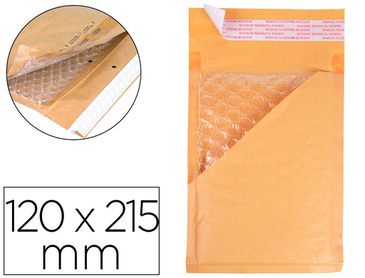 [KF16579] SOBRE BURBUJAS CREMA Q-CONNECT B/00 120 X 215 MM CAJA DE 100