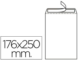 [SB08] SOBRE LIDERPAPEL BOLSA N.15 BLANCO B5 176X250 MM TIRA DE SILICONA CAJA DE 500 UNIDADES
