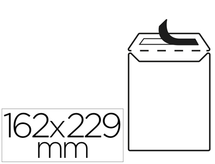 [SB95] SOBRE LIDERPAPEL BOLSA N 16 BLANCO C5 162X229 MM TIRA DE SILICONA PAQUETE DE 25 UNIDADES