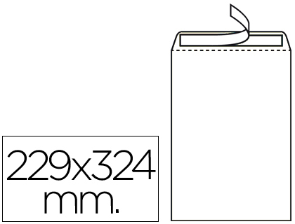 [SB34] SOBRE LIDERPAPEL BOLSA N.8 BLANCO DIN 229X324 MM TIRA DE SILICONA CAJA DE 250 UNIDADES