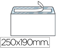 [SB16] SOBRE LIDERPAPEL N.13 BLANCO CUARTO PROLONGADO 190X250MM TIRA DE SILICONA CAJA DE 250 UNIDADES