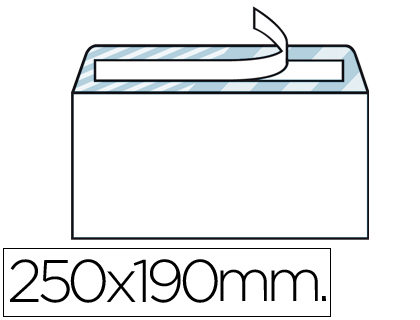 [SB16] SOBRE LIDERPAPEL N.13 BLANCO CUARTO PROLONGADO 190X250MM TIRA DE SILICONA CAJA DE 250 UNIDADES