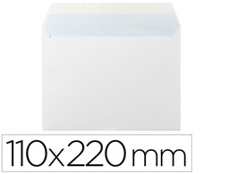 [SB87] SOBRE LIDERPAPEL N 3 BLANCO DIN AMERICANO VENTANA DERECHA 110X220 MM TIRA DE SILICONA PAQUETE DE 25 UNIDADES