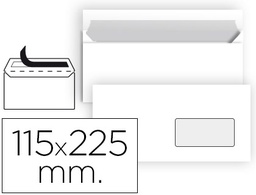 [SB90] SOBRE LIDERPAPEL N 4 BLANCO AMERICANO VENTANA DERECHA 115X225 MM TIRA DE SILICONA PAQUETE DE 25 UNIDADES
