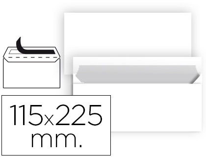 [SB89] SOBRE LIDERPAPEL N 5 BLANCO AMERICANO 115X225 MM TIRA DE SILICONA PAQUETE DE 25 UNIDADES