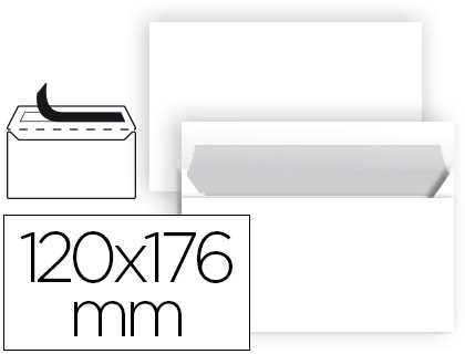 [SB88] SOBRE LIDERPAPEL N 9 BLANCO COMERCIAL NORMALIZADO 120X176 MM TIRA DE SILICONA PAQUETE DE 25 UNIDADES