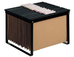[KF15265] SOPORTE PARA CARPETAS COLGANTE Q-CONNECT NEGRO BASTIDOR DE SOBREMESA PARA CARPETAS TAMAÑO FOLIO Y DIN A4