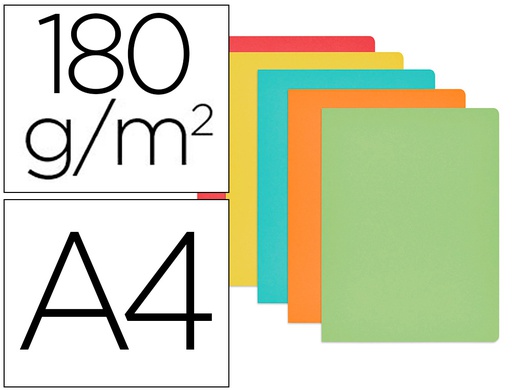 [400040673] SUBCARPETA CARTULINA GIO DIN A4 COLORES PASTELES SURTIDOS 180 G/M2 PAQUETE DE 50 UNIDADES