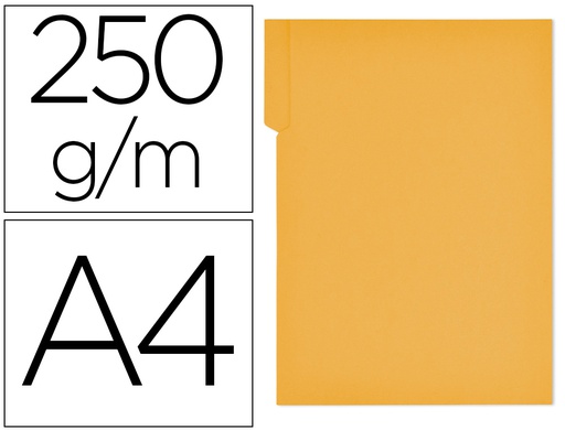 [400040699] SUBCARPETA CARTULINA GIO DIN A4 PESTAÑA DERECHA 250 G/M2 AMARILLO