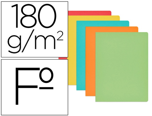 [400040681] SUBCARPETA CARTULINA GIO FOLIO COLORES SURTIDOS 180 180 GR/M2 PAQUETE DE 50 UNIDADES