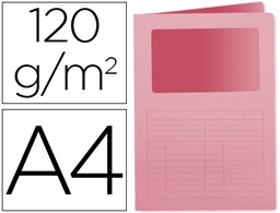 [KF15245] SUBCARPETA CARTULINA Q-CONNECT DIN A4 ROSA CON VENTANA TRANSPARENTE 120 G/M2