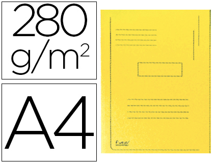 [445009E] SUBCARPETA CARTULINA RECICLADA EXACOMPTA A4 AMARILLO 280G/M2 CON 2 SOLAPAS INTERIOR