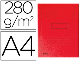 [445003E] SUBCARPETA CARTULINA RECICLADA EXACOMPTA A4 ROJA 280G/M2 CON 2 SOLAPAS INTERIOR