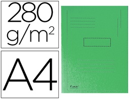 [445013E] SUBCARPETA CARTULINA RECICLADA EXACOMPTA A4 VERDE 280G/M2 CON 2 SOLAPAS INTERIOR